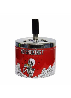 Cinzeiro de Metal c/ Tampa Giratória Red Skull