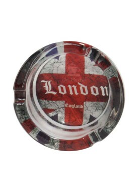 Cinzeiro de Vidro Redondo London Flag