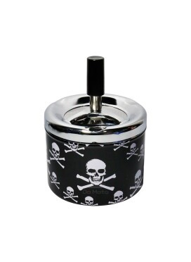 Cinzeiro de Metal c/ Tampa Giratória Caveira