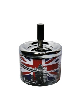 Cinzeiro de Metal c/ Tampa Giratória Flag