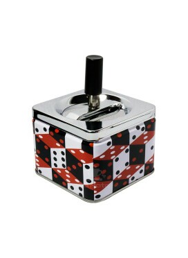 Cinzeiro de Metal c/ Tampa Giratória Dados