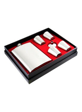 Kit de Cantil de Metal 267ml C/4 copos e Funil 