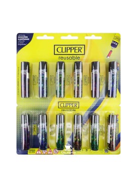 Cartela de Isqueiro Clipper Fluo Leaves