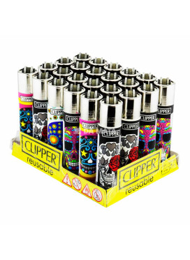 Caixa de Isqueiro Clipper Happy Skulls