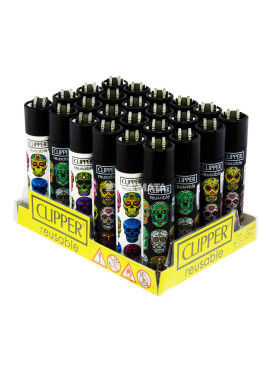 Caixa de Isqueiro Clipper Triple Skull