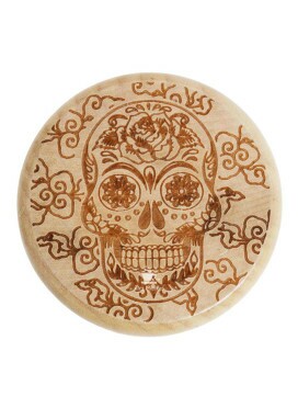 Dichavador de Madeira Skull With Flowers