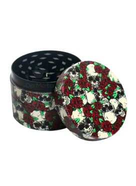 Dichavador de Metal 4 Partes Skull Flowers