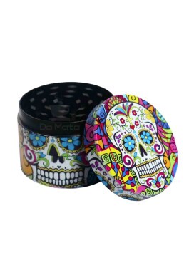 Dichavador de Metal 4 Partes Vitral Skull
