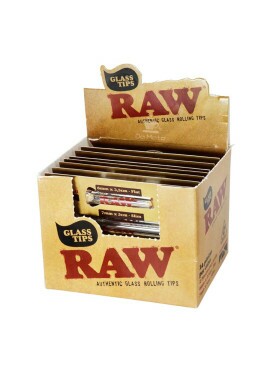 Caixa com 7 cartelas de Piteiras de Vidro Raw 