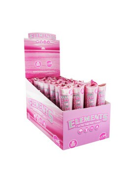 Caixa de Cones Pré-enrolados Elements Pink King Size
