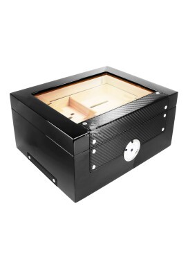 Caixa Umidora Hit de Madeira Preta P/Charutos