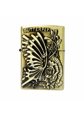Isqueiro de Metal Dourado Butterfly