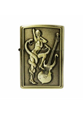 Isqueiro de Metal Dourado Woman and Snake