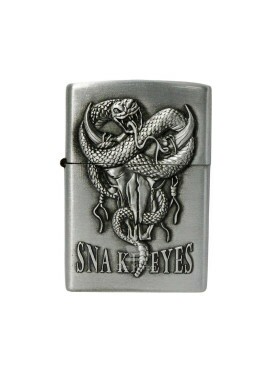 Isqueiro de Metal Prata Snake Eyes