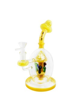 Bong de Vidro Abduzido Gold Mushroom Colors