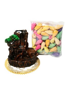  Kit de Incensário de Resina Cascata com Incenso 