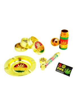 Kit de Cinzeiro de Metal Com Acessórios