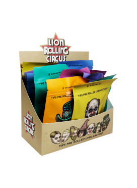 Caixa de Piteira Pré Enrolado Lion Rolling Circus
