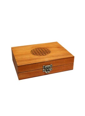 Mini Box Glass Wood Burning Flor da Vida