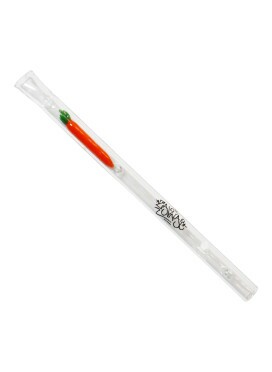  Piteira de Vidro com Miniatura Cenoura Zav Nai 8mm