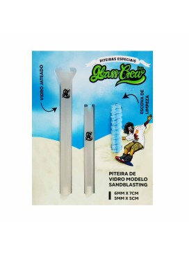 Kit de Piteira de Vidro Glass Crew Sandblasting 6mm & 5mm