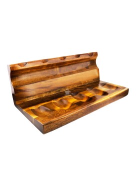 Suporte Reto P/ 5 Cachimbos em Madeira