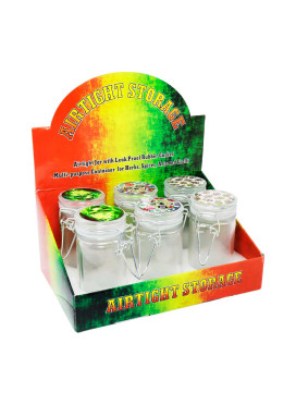 Caixa de Pote Hermético Vidro Skull Pequeno