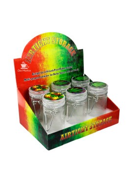 Caixa de Pote Hermético Transparente de Vidro