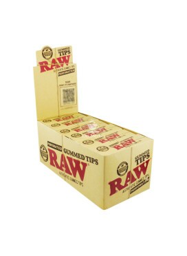 Caixa de Piteira Raw Gummed Tips Perforated