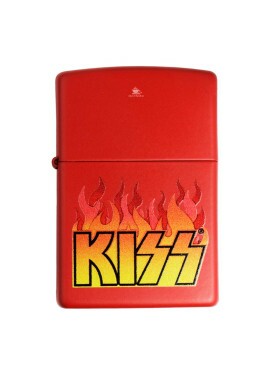 Isqueiro Zippo Kiss Logo With Flames Red Matte 48642