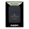 Isqueiro Zippo Black Crackle Design 46567 de frente na caixa tabacaria da mata