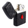 Isqueiro Zippo Diamond Pattern 46756 de lado aberto tabacaria da mata