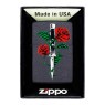 Isqueiro Zippo Rose Dagger Tattoo Design 49778 de frente na embalagem tabacaria da mata