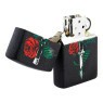 Isqueiro Zippo Rose Dagger Tattoo Design 49778 de lado aberto tabacaria da mata