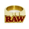 Anel de Ouro Raw 24k c/ Suporte Pequeno Size 9 de frente tabacaria da mata