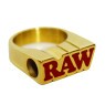 Anel de Ouro Raw 24k c/ Suporte Pequeno Size 9 de lado tabacaria da mata