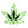 Cinzeiro de Folha Fluorescente Glitter de frente