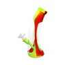 Bong de Vidro e Silicone vermelho e verde