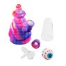 Bong de Silicone e Vidro Multicolor 18cm de lado desmontado tabacaria da mata
