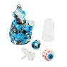 Bong de Silicone e Vidro Eye Blue 18cm de lado desmontado tabacaria da mata