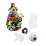 Bong de Silicone e Vidro Eye Bomb 18cm de lado desmontado tabacaria da mata