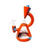 Bong de Vidro e Silicone 19cm vermelho e azul