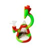Bong de Vidro e Silicone 19cm vermelho e verde