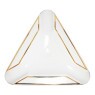 Cinzeiro de Cerâmica Triângulo Branco c/ Dourado
