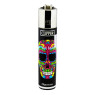 Isqueiro Clipper Happy Skulls de frente tabacaria da mata