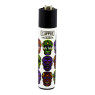 Isqueiro Clipper Triple Skull de frente tabacaria da mata