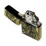Isqueiro de Metal Dourado Butterfly tampa aberta 