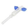 Piteira de Vidro Seringa Azul de lado