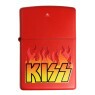 Isqueiro Zippo Kiss Logo With Flames Red Matte 48642 de frente