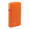 Isqueiro Zippo Slim Orange Matte 1631 de lado